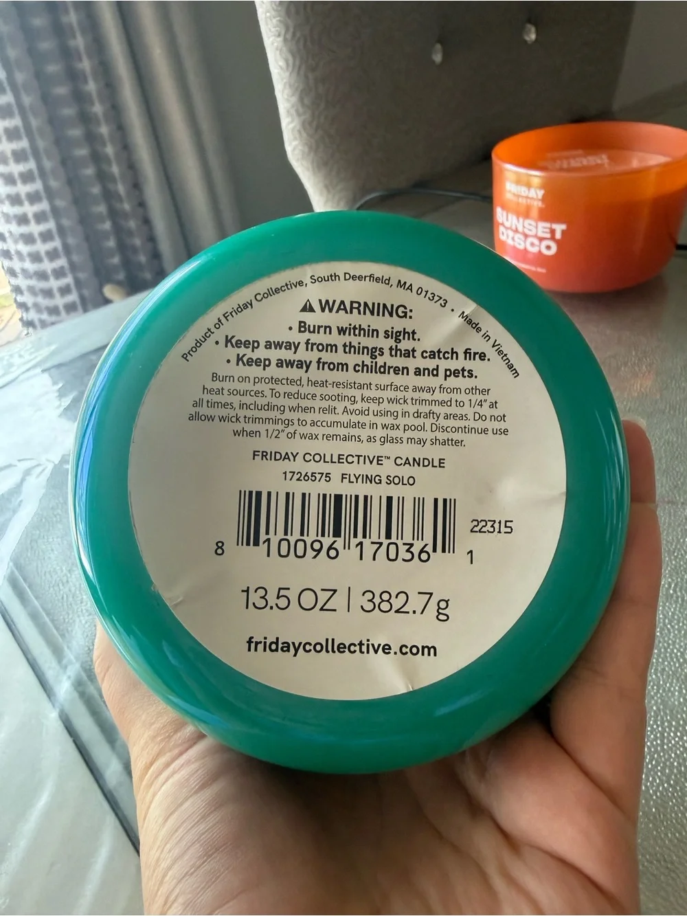 FRIDAY COLLECTIVE Flying Solo Candle - Teal Jar